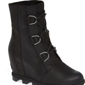 NEW In Box SOREL JOAN OF ARCTIC WEDGE II Women's Black Wedge Ankle Boots